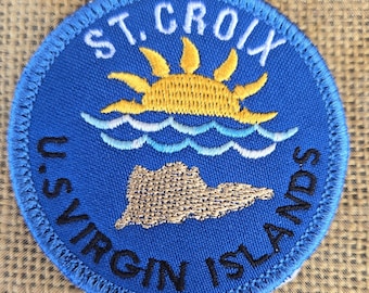 Sunset St. Croix Map Patch, US Virgin Islands Patch, Sunset Patch, St. Croix Patch, St. Thomas Patch, St. John, Custom USVI Island Patch
