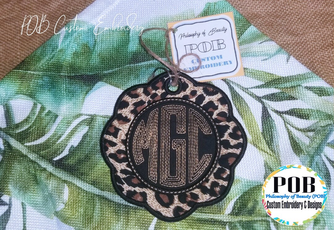 Bag Tag Embroidered Bag Tag Backpack Tag Monogram Tag Etsy