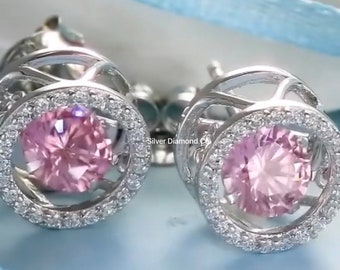 Dancing Pink Diamond Stud Earrings