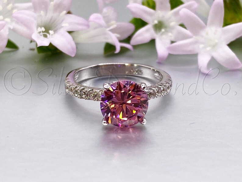 2 Ct Created Pink Diamond Ring Pink Diamond Engagement Ring