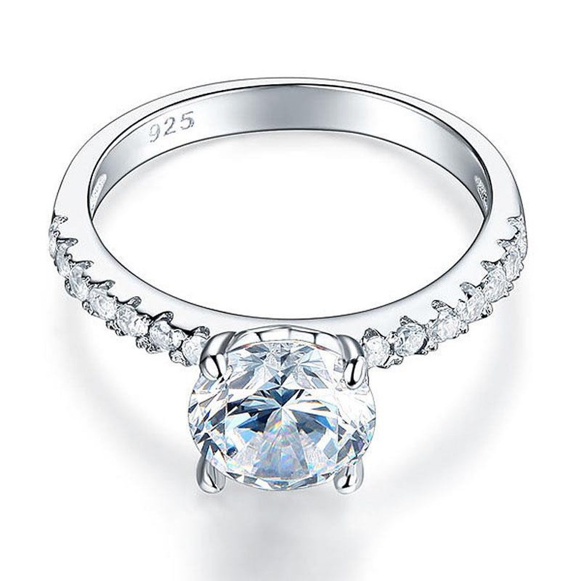 2 carat lab created Diamond Engagement Ring Etsy
