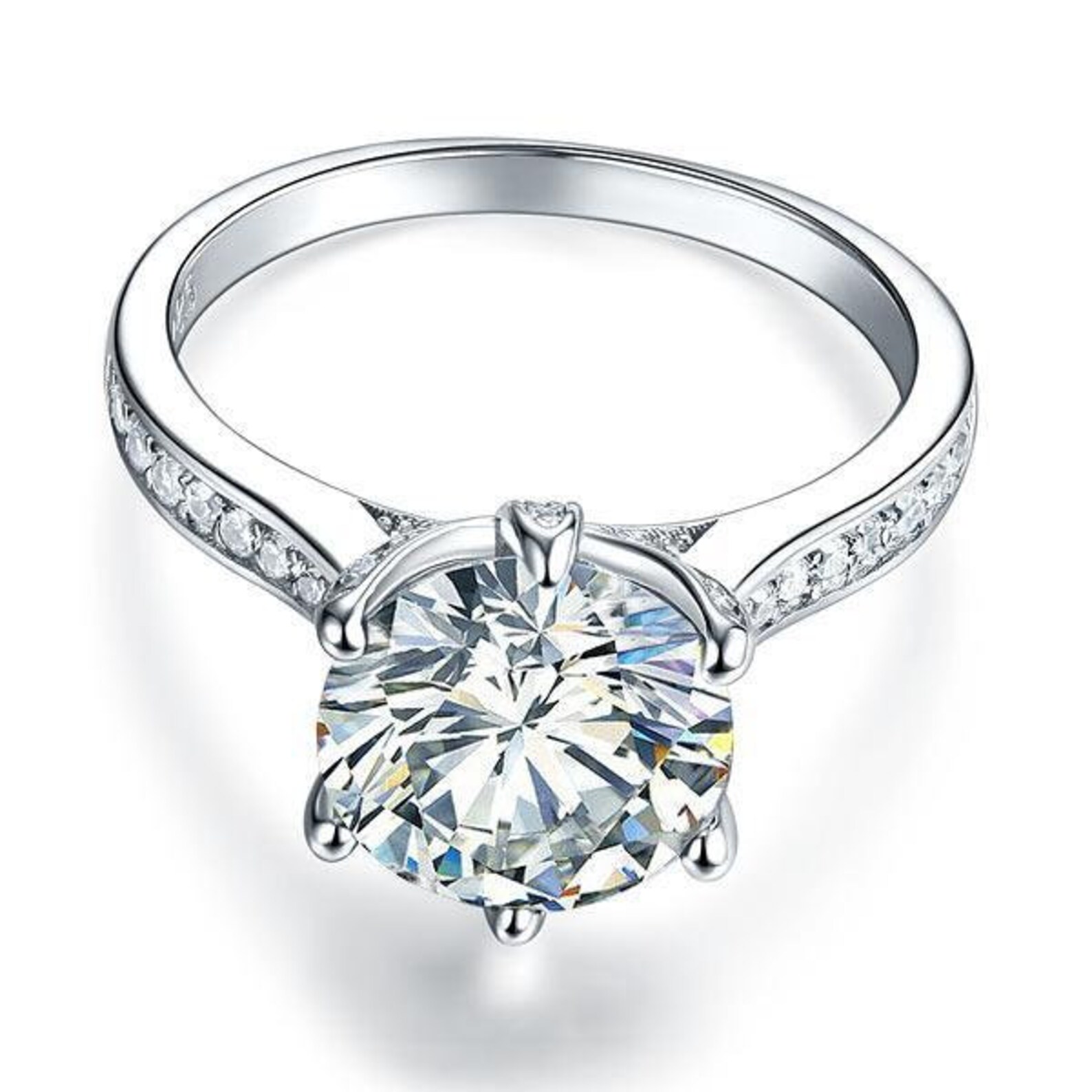 3 Carat Round Cut Lab Created Diamond Ring Engagement