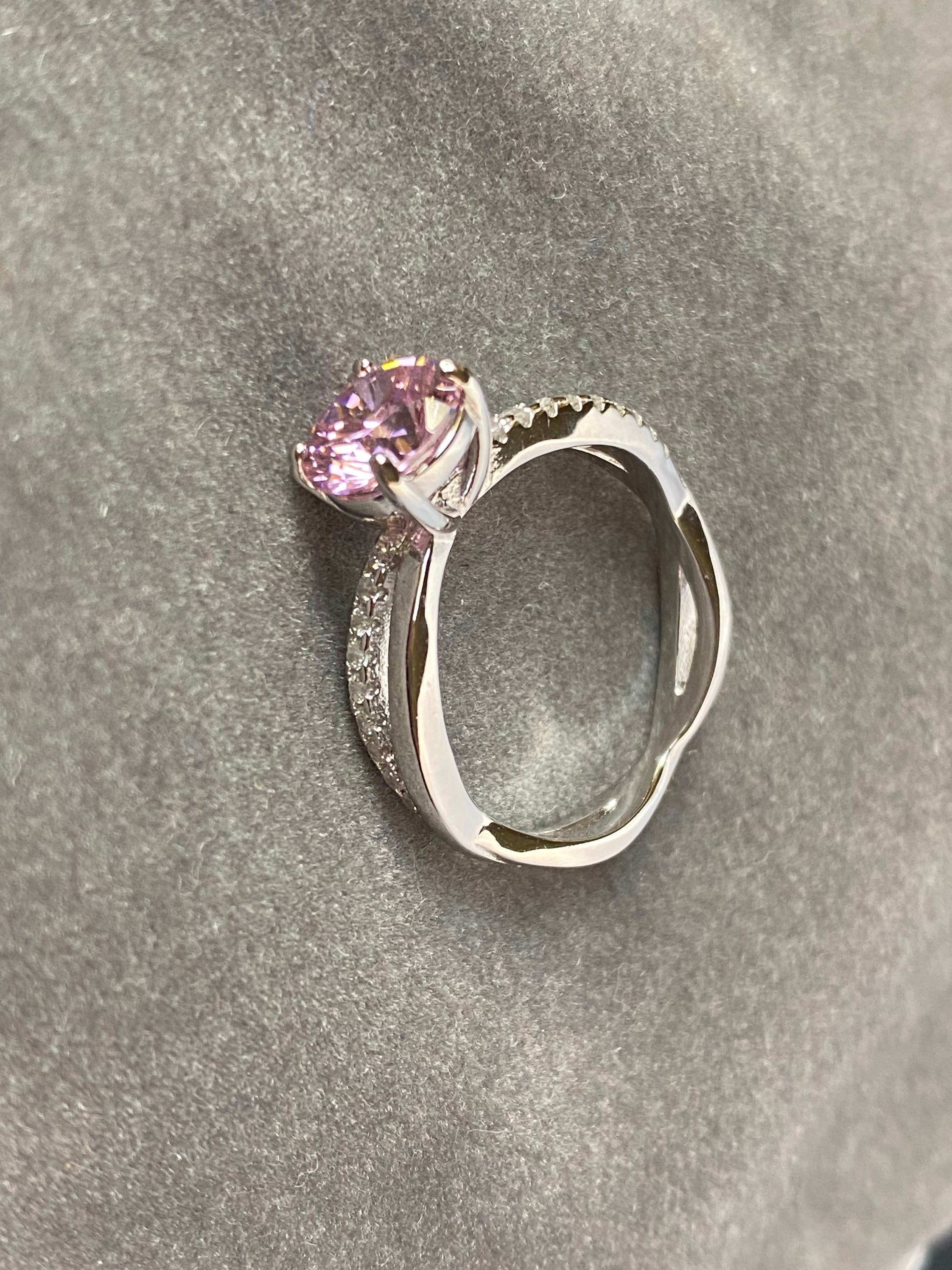 1.25 Carat Round Cut Lab Created Pink Diamond Ring Engagement | Etsy