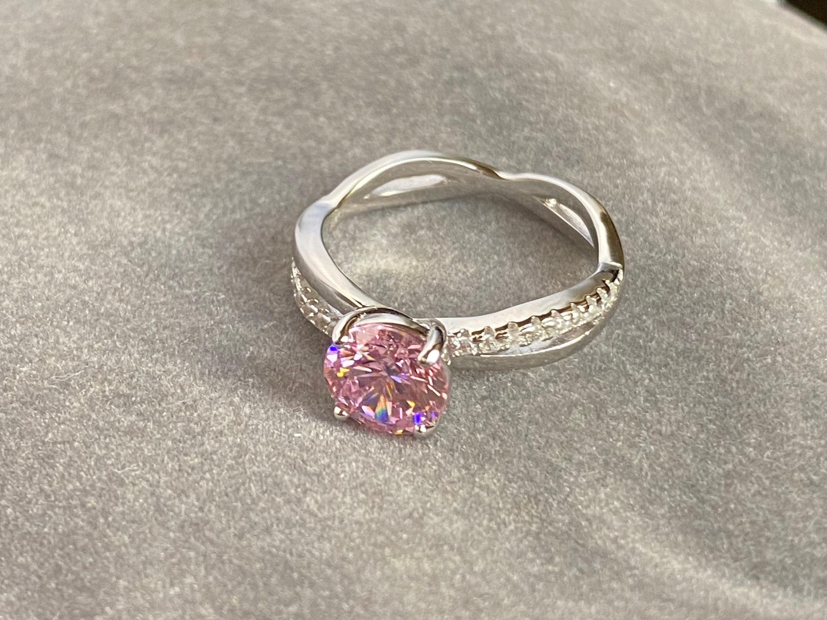 1.25 Carat Round Cut Lab Created Pink Diamond Ring Engagement | Etsy