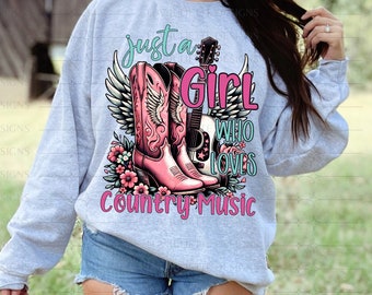 Country Music Cowgirl PNG: Western Shirt Design (Digital Download)