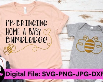 Baby Bumblebee Nursery Rhyme SVG: T-Shirt Design, Cricut & Silhouette (Digital Download)