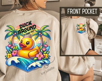 Duck Around PNG: Funny Animal Sublimation Design (Digital Download)