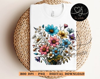 Cottagecore Wildflower PNG: Design Floral Boho (Download Digital)