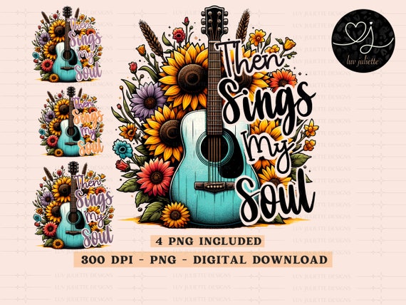 Guitar Sunflower PNG: Then Sings My Soul, Christian Music (Digital Download)