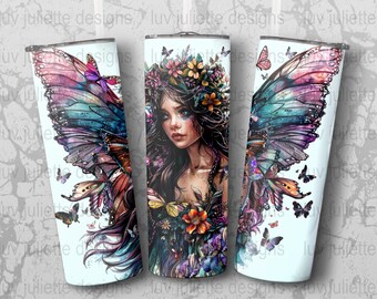 Envoltorio de vaso de hadas: Diseño cottagecore místico (PNG)