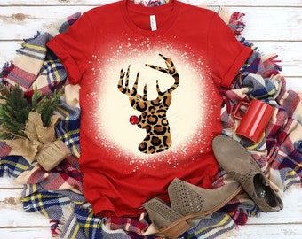 Leopard Reindeer,Rudolph the red nosed reindeer art. Sublimation 300DPI quality download & cut file for crafters. svg,png,jpg,dxf