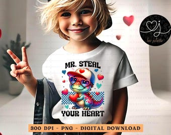 Dino Valentine PNG: Mr. Steal Your Heart (Digital Download)