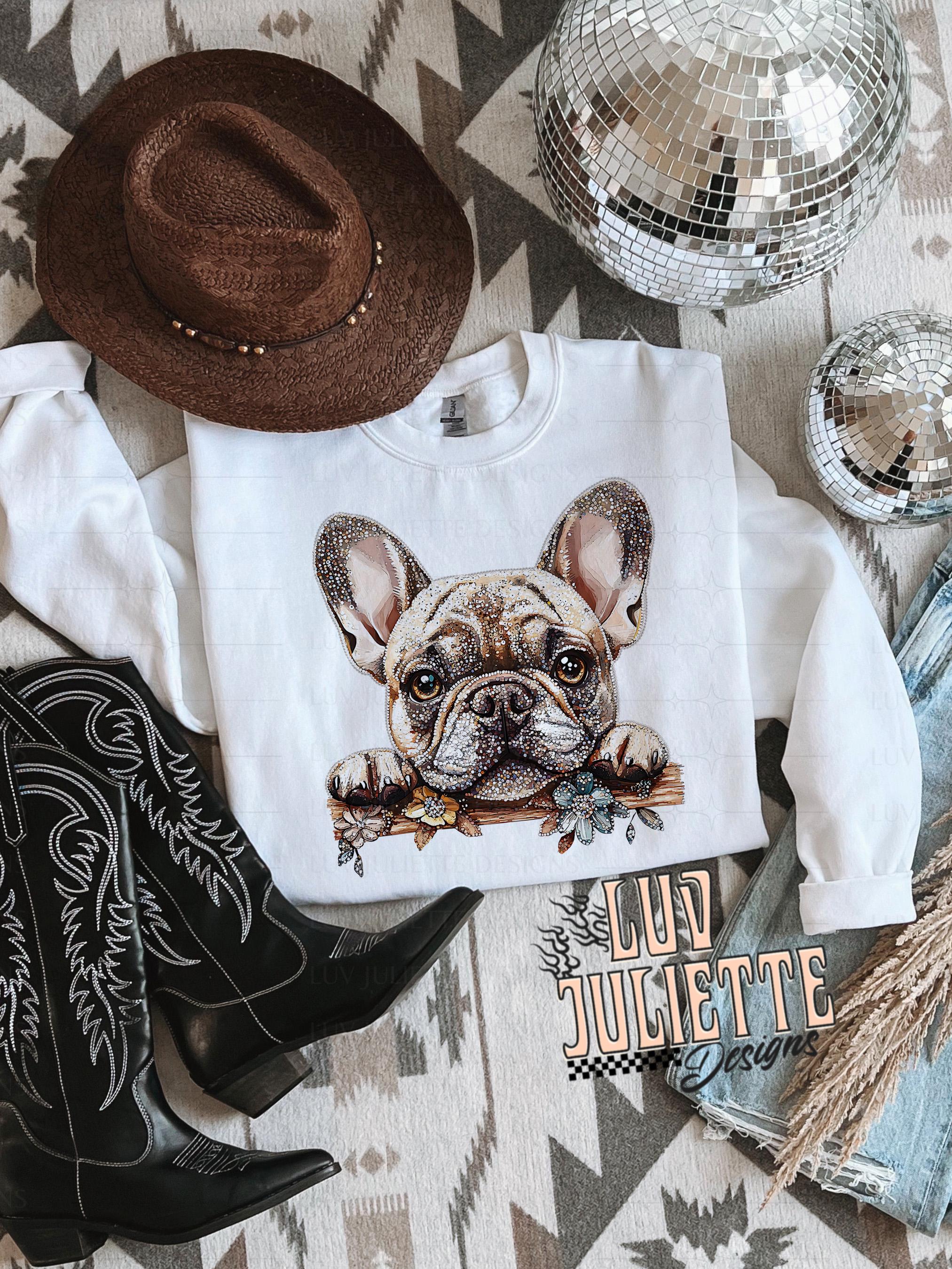 French Bulldog Crystal Charm Retro Brooch Pin – Enamel & Rhinestone