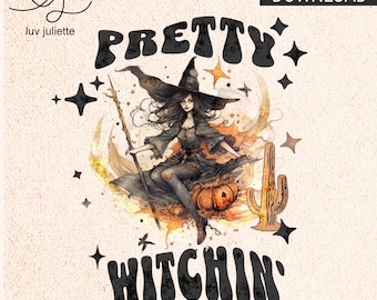 Pretty Witchin' PNG : sublimation d'Halloween en détresse (téléchargement numérique)