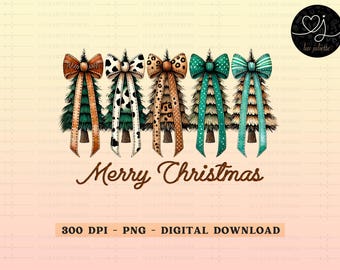 Rustic Christmas Trees PNG: Leopard, Cowhide Print (Digital Download)