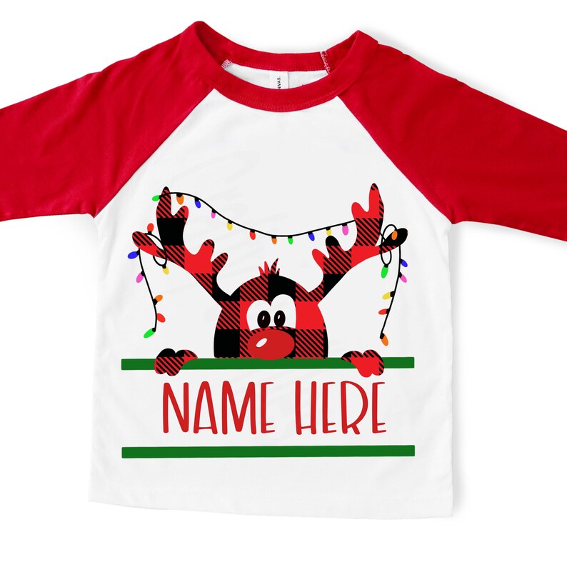 Peek-a-boo Reindeer With and Without Christmas Lights. Custom | Etsy