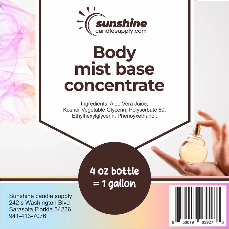 Body Mist Spray Base. Body Mist Base. 4 Oz Bottle Half Etsy