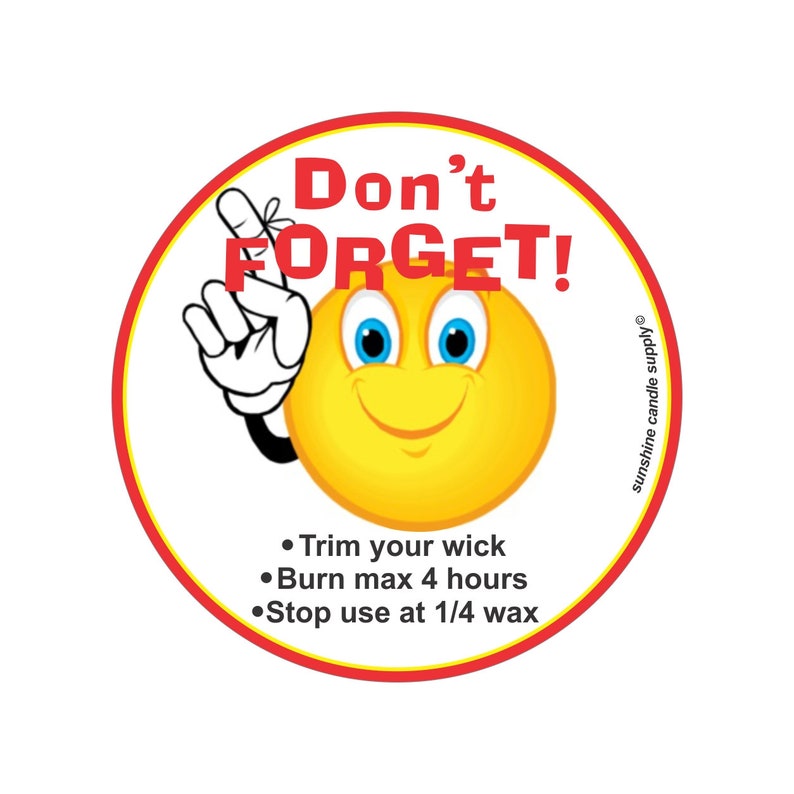 Candle safety reminder stickers candle warning stickers candle warning labels