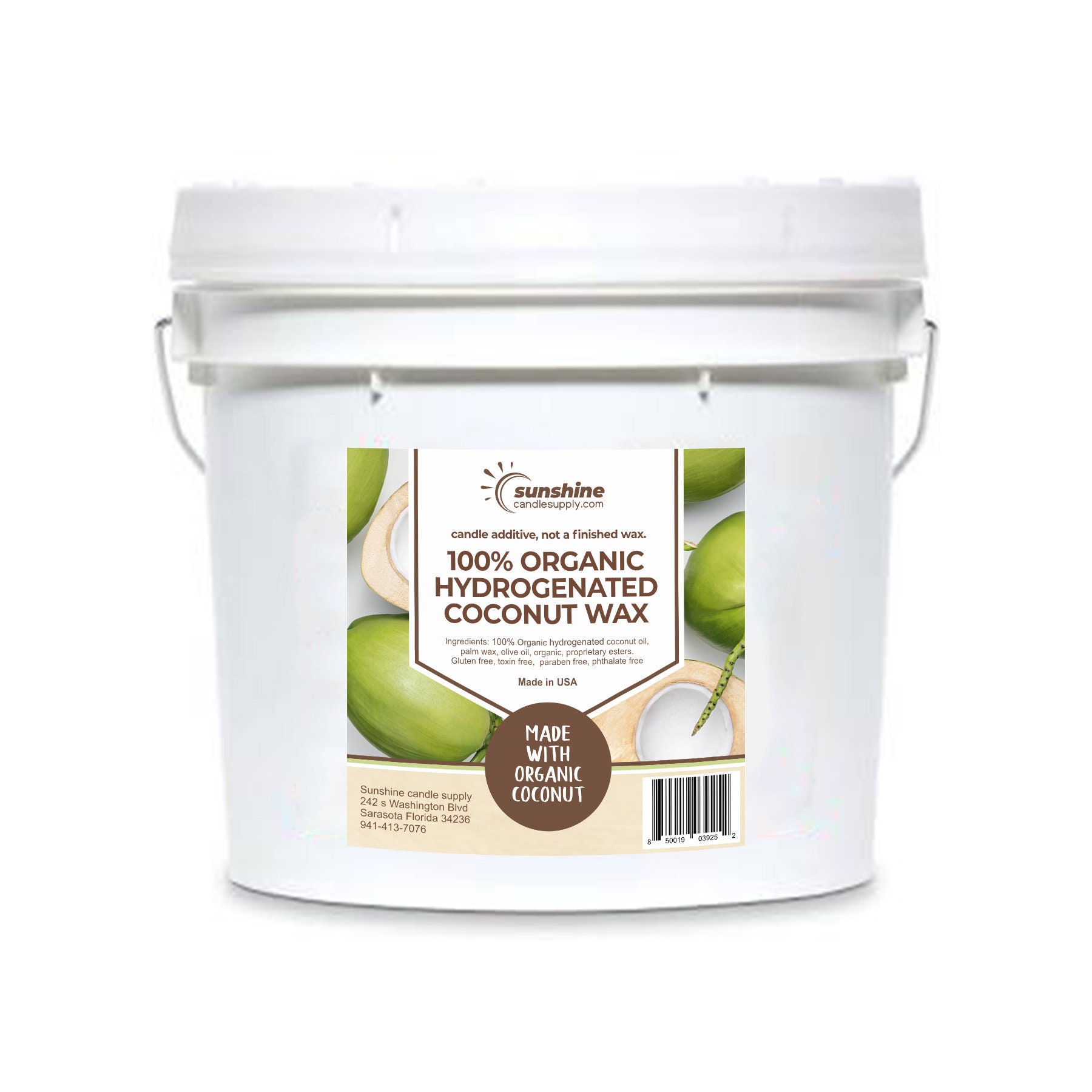 100% Organic Pure Coconut Wax, Nothing Added, Hydrogenated Coconut