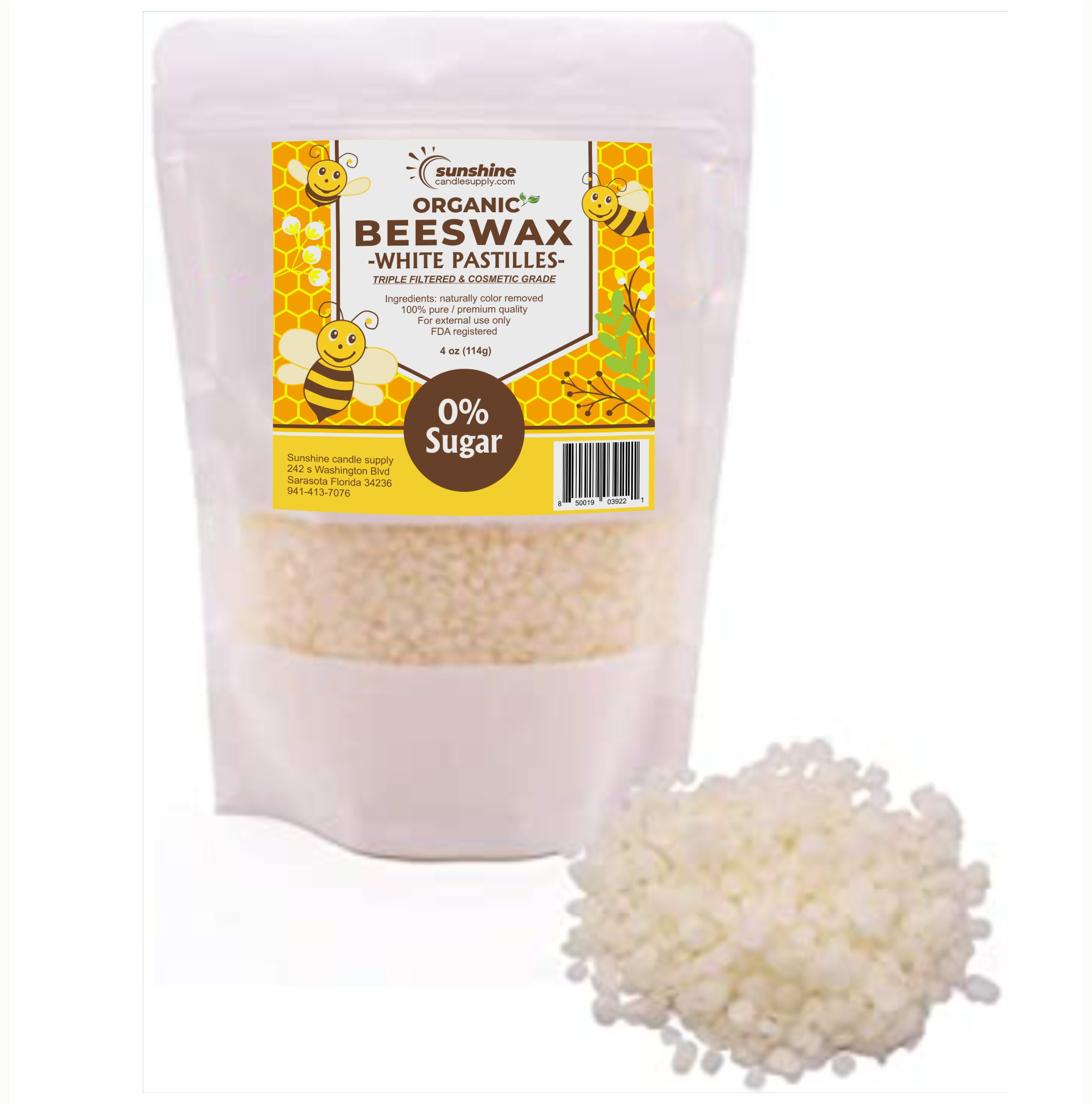 Organic Yellow Beeswax Pellets 1 lb, Pure, Natural, Cosmetic Grade Bees  Wax, Triple Filtered, Great for Diy Lip Balm, Food Wrap, Lotions 