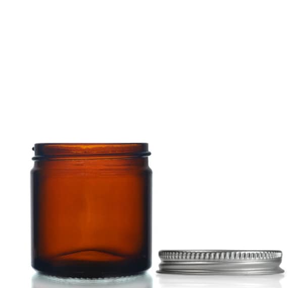 6 oz glass jars with metal lid, choose amber, green or clear, free shipping