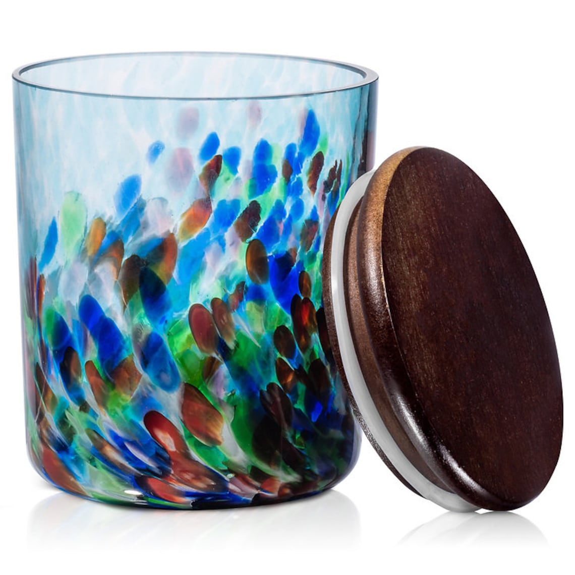 Hand blown glass luxury candle vessel 12 oz. includes lid and Etsy