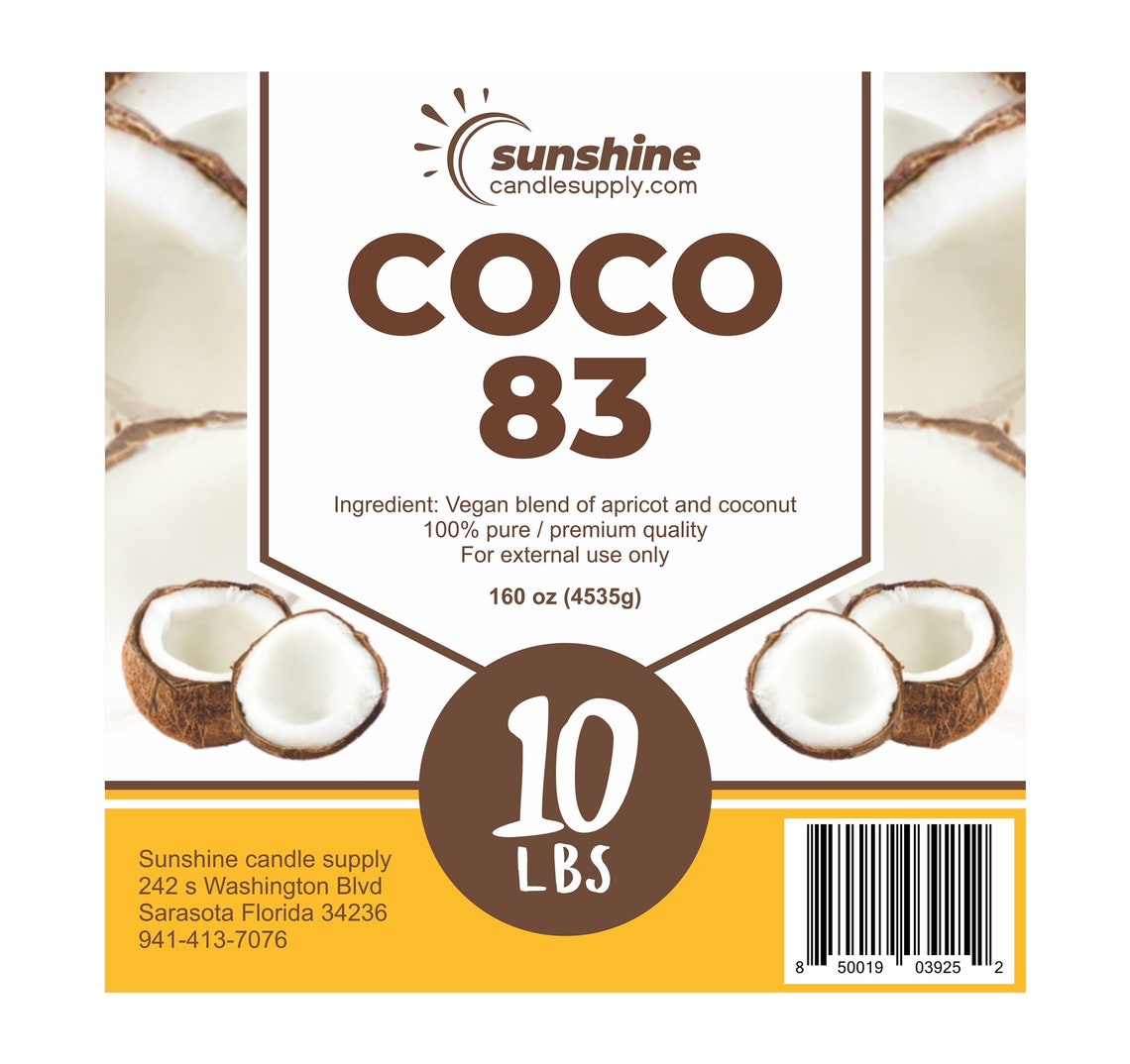 Coco 83 all natural coconut wax coconut 83 wax slab form we Etsy
