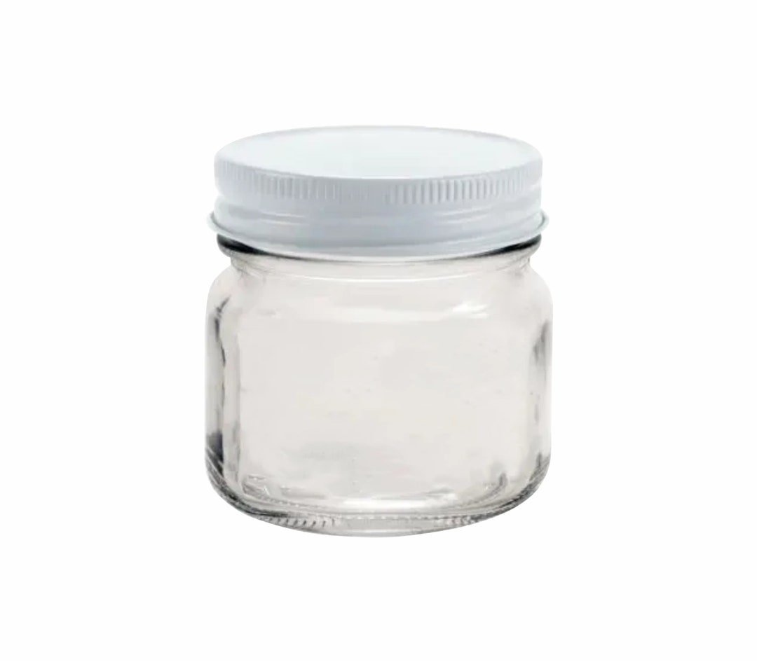8 Oz Mason Jar Case of 12. Includes White Lid Etsy