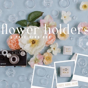 Acrylic Flower Holders & Risers, Flat Lay Risers Blocks, Wedding Photography Props, Flat Lay Styling Kit Supplies