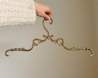 Vintage Gold Hanger for Wedding Dresses, Flat Lay Styling Kit Prop, Wedding Heirloom