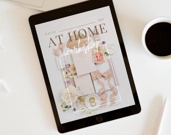 Workshop i flat lay för bröllop i PDF-format, guide till hemmastyling för fotografer, kurs i styling av bröllopsdetaljer, handledning för direktnedladdning