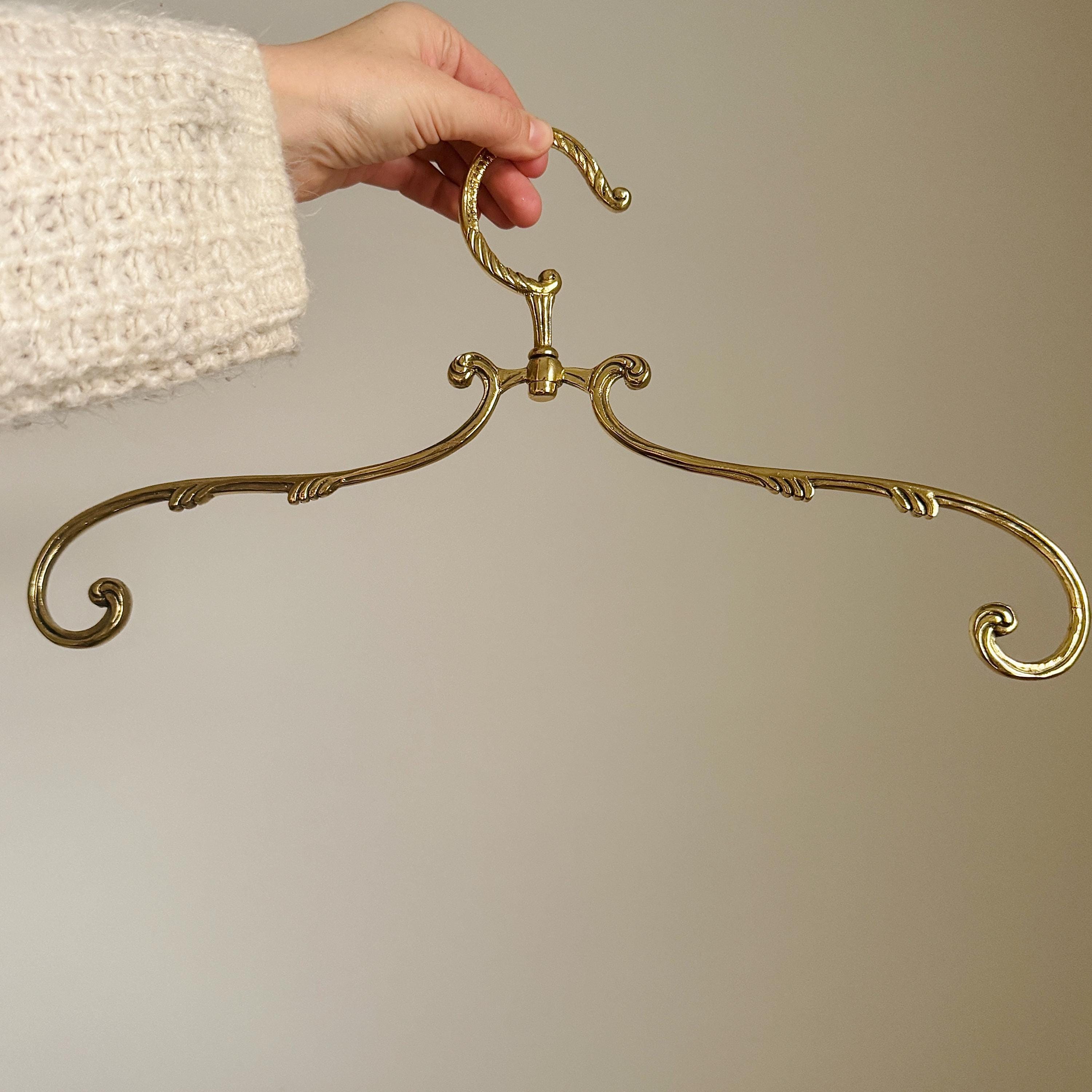 Wedding Dress Hanger Gold Vintage Style with Swivel Neck