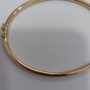 9K 9CT yellow gold bangle plain tube