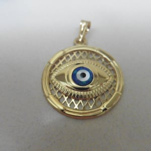 new yellow gold eye round evil blue eye superstition malta pendant charm