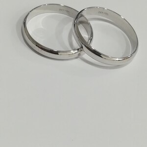 18k 18ct wedding ring D shaped white gold 3.5mm all sizes wholesale groom bride jewellery