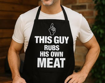 Este tipo se frota su propio delantal de carne / Regalo divertido de barbacoa para hombres / Delantal de parrilla / Humor de maestro parrillero / Regalo de cocina de broma