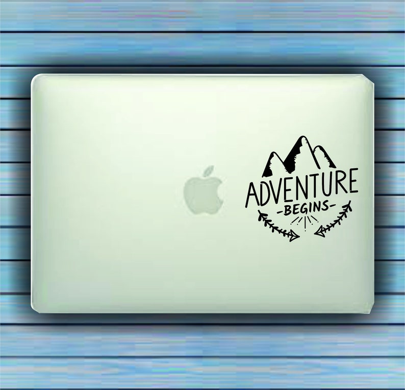 Sticker Stickers Decals Apple iMac Adventure Begins Window Decal School Folder Laptop Decal