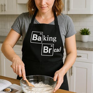 Delantal para hornear pan / Regalo divertido de chef / Delantal de cocina con humor científico / Regalo de cocina nerd / Regalo ingenioso de broma para hornear imagen 1