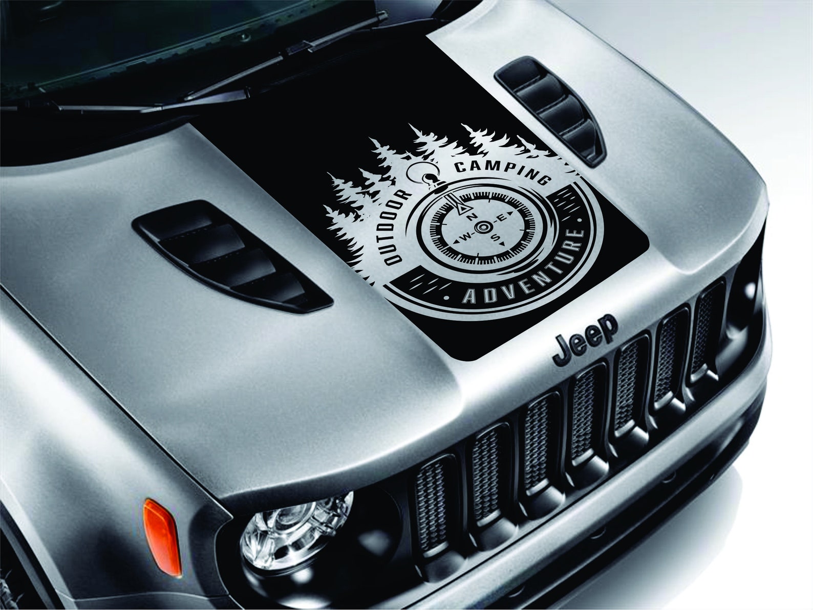 Hood Decal For Jeep Renegade Outdoor Camping Adventure Etsy