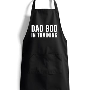 Dad Bod in Training Funny Apron Unisex Kitchen Apron for Cooking Grilling and BBQ Adjustable Lightweight Polyester Black