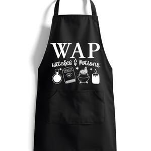 WAP Witches and Potions Apron – Funny Halloween Apron – Witch Kitchen Gift – Spooky Cooking Apron – Halloween Hostess Gift