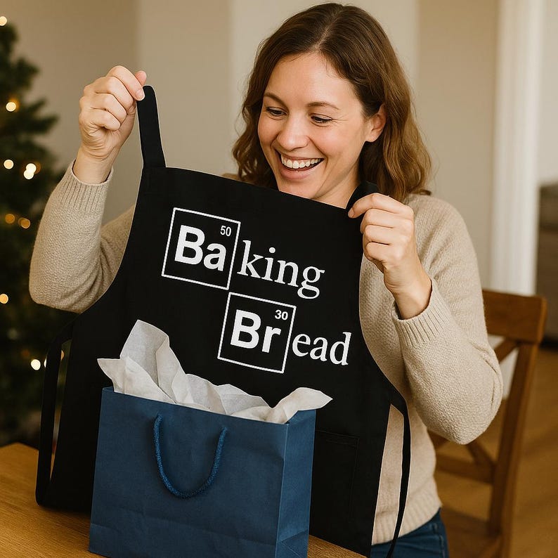 Delantal para hornear pan / Regalo divertido de chef / Delantal de cocina con humor científico / Regalo de cocina nerd / Regalo ingenioso de broma para hornear imagen 4