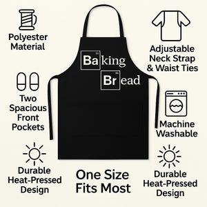 Delantal para hornear pan / Regalo divertido de chef / Delantal de cocina con humor científico / Regalo de cocina nerd / Regalo ingenioso de broma para hornear imagen 5