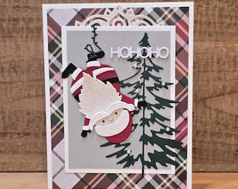 Handmade Christmas Card: Upside Down Santa Claus with HOHOHO