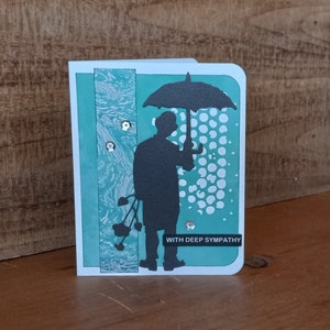 Umbrella Man Sympathy Card, With Deep Sympathy Card, Handmade Sympathy Card