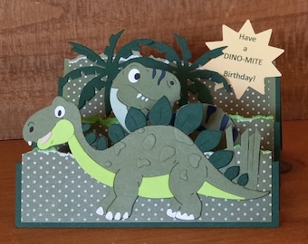 3D Dinosaur Birthday Card: Dino-Mite Greeting