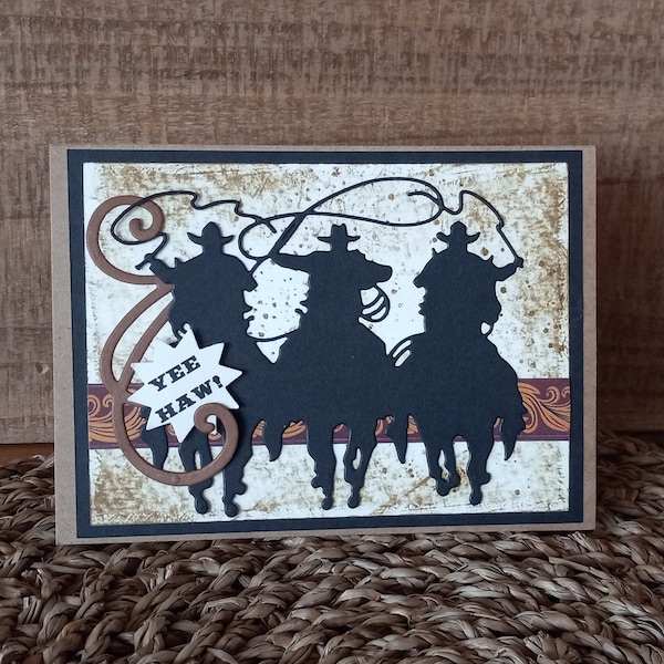 Cowboy Greeting Card Etsy