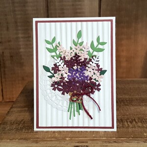 Handmade Beautiful Bouquet Greeting Card, Forever Flower Bouquet Card