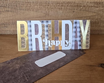Handmade Gold Foil Birthday Card: Masculine Slimline Design