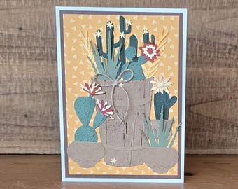 Handmade Blooming Cactus Card: Southwest Style Greeting